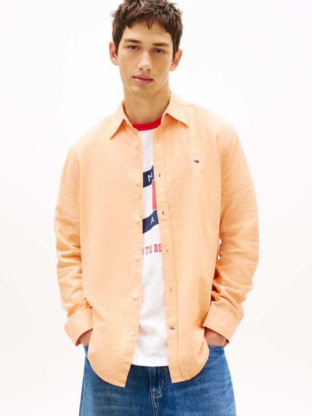 Tjm Reg Linen Blend Shirt Ext fra Tommy Jeans