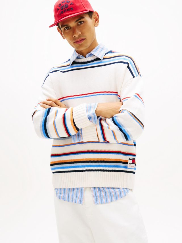 Tjm 90s Multi Stripes Sweater fra Tommy Jeans