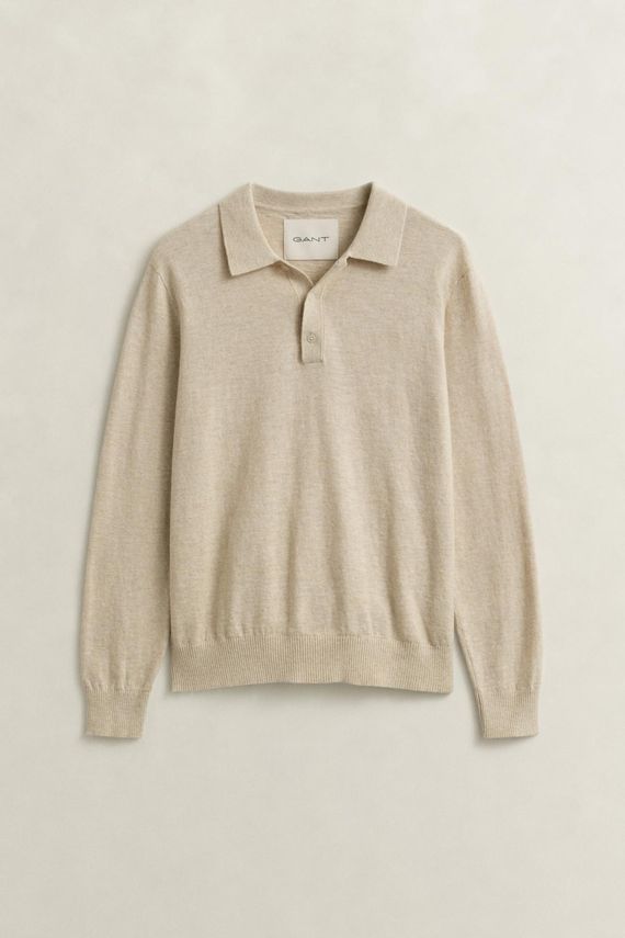Slub Cotton Linen Polo fra Gant