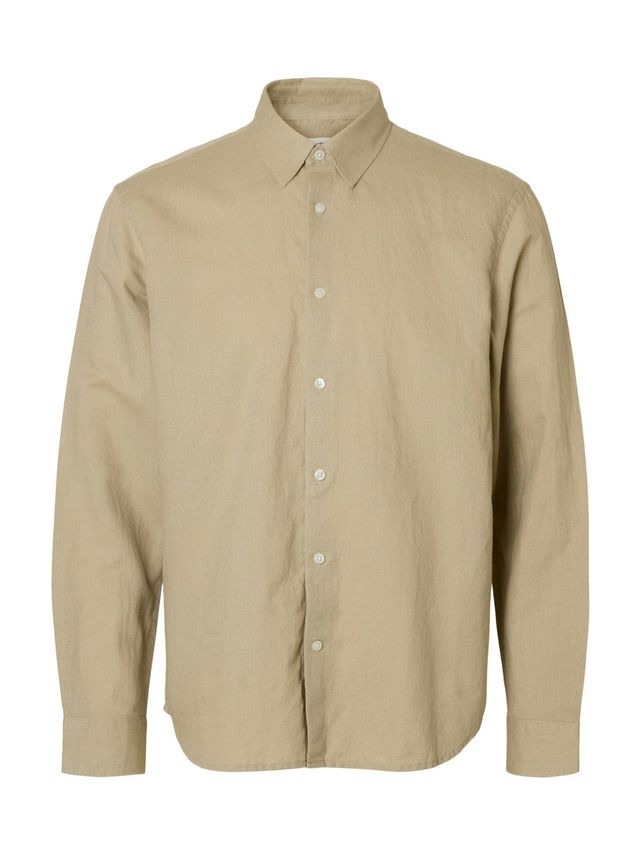 Slmregclaus Clay Linenblend Ls Sht fra Selected