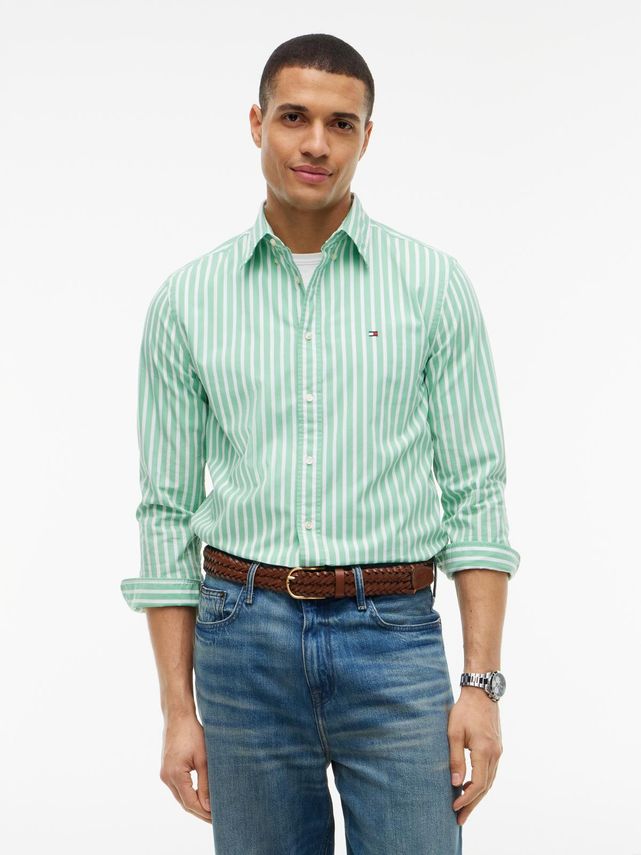 Flex Poplin Seasonal Stripe Sht fra Tommy Hilfiger