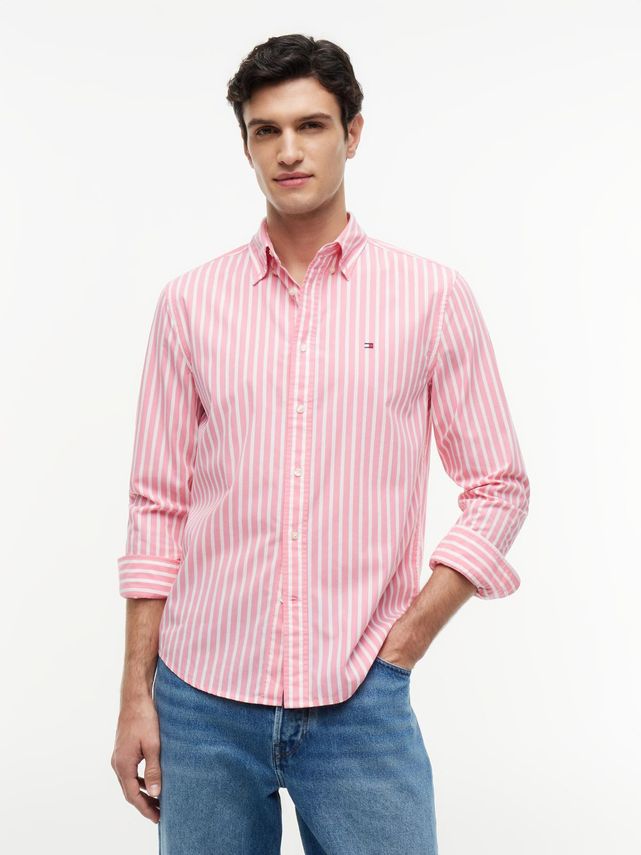 Flex Poplin Seasonal Stripe Sht fra Tommy Hilfiger