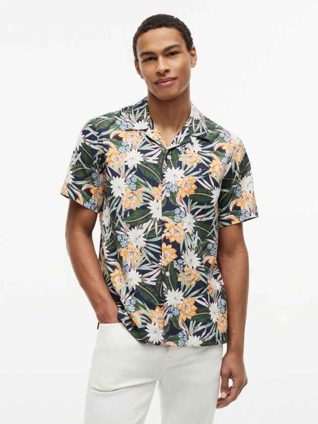 Co Lyocell Floral Ss Shirt fra Tommy Hilfiger