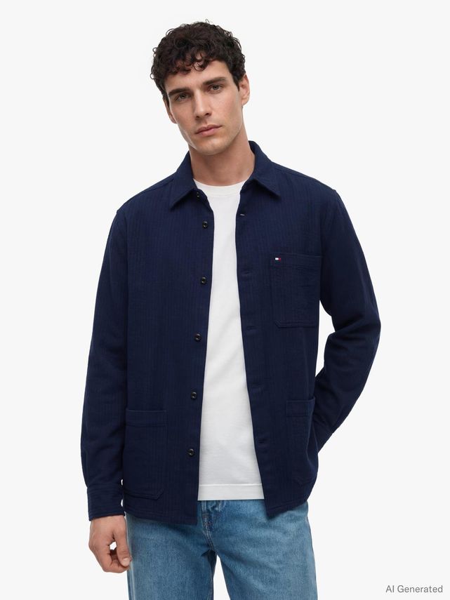 Overshrt Co Lyocell Structur fra Tommy Hilfiger