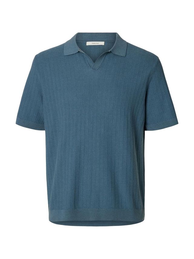 Slhmattis Ss Linen Blend Struc Polo fra Selected