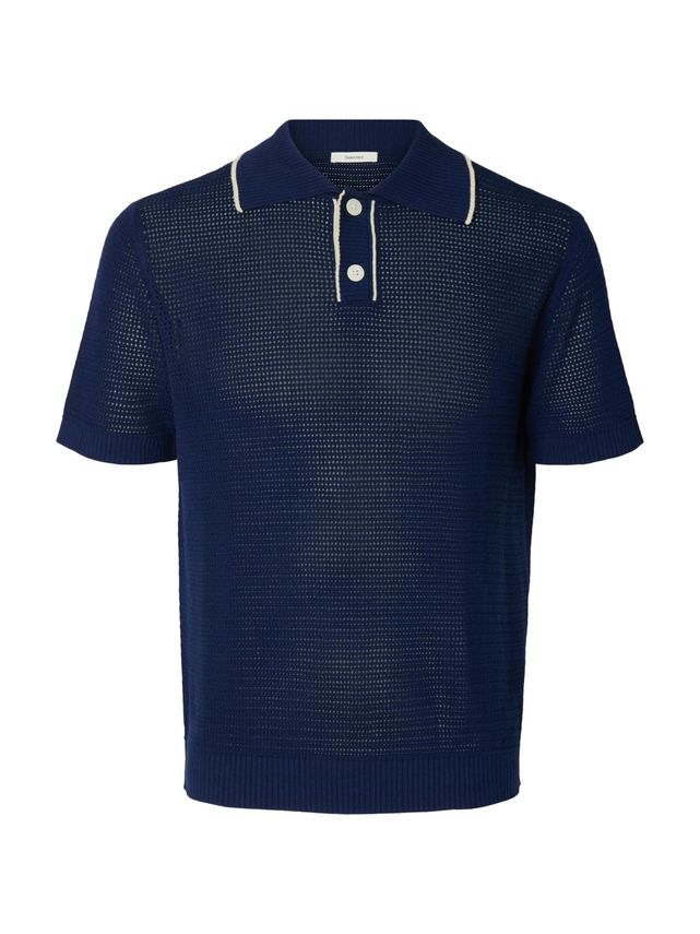 Slhjesse Ss Knit Open Structure Pol fra Selected