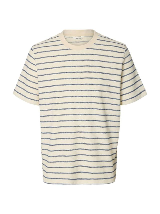 Slhdjango Stripe Ss O Neck Tee fra Selected