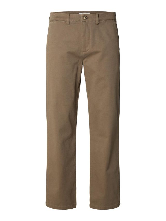 Slm196 Straight Miles Twill Pant No fra Selected