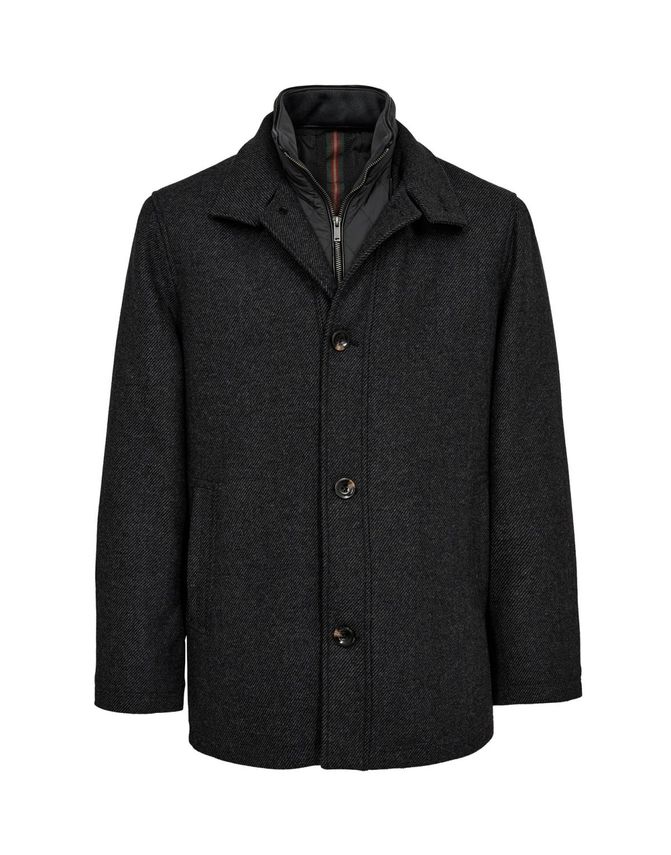 Mens Wool Jacket Regular Fit fra Black Blue