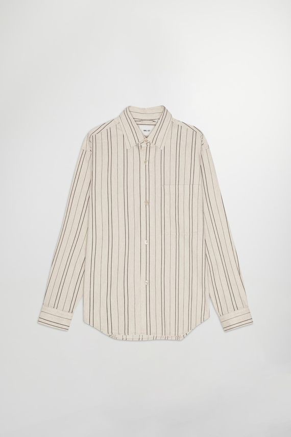 Elegant stribet skjorte i linned og bomuld fra Nn07
