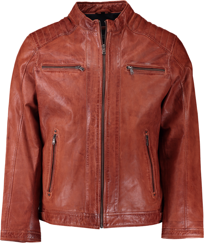 Gino Marcello Biker-jakke i lammeskind – Black Friday!