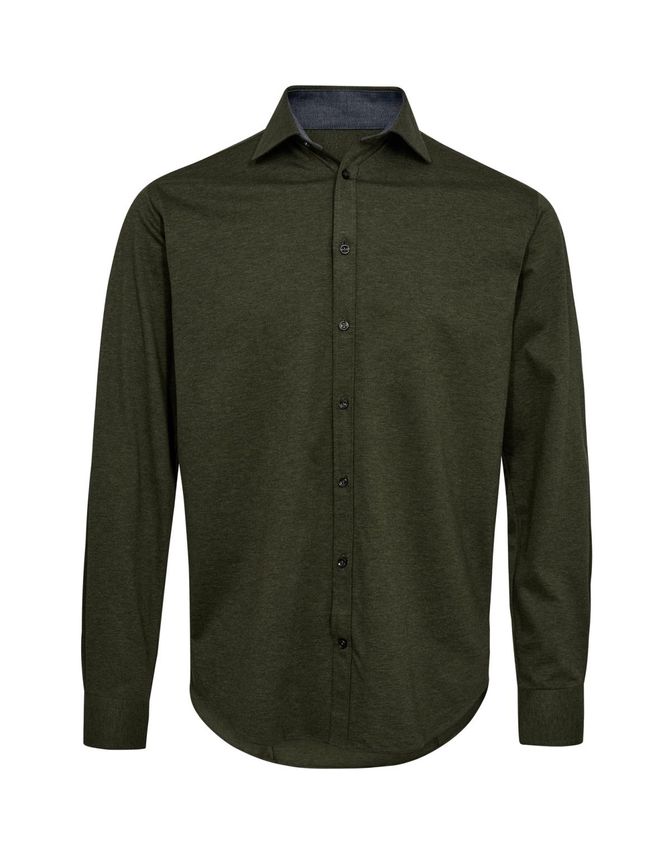 Modern Fit Knitted Shirt L S fra Gino Marcello