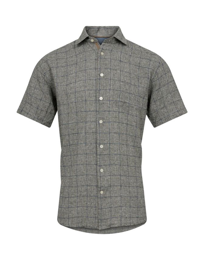 S S Regular Fit Linen fra Black Blue