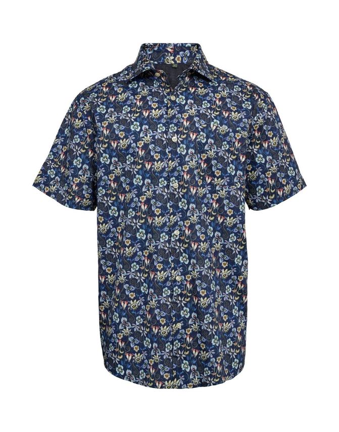 Reg. Fit Kortærmet Skjorte fra Black Blue - Sommerstil