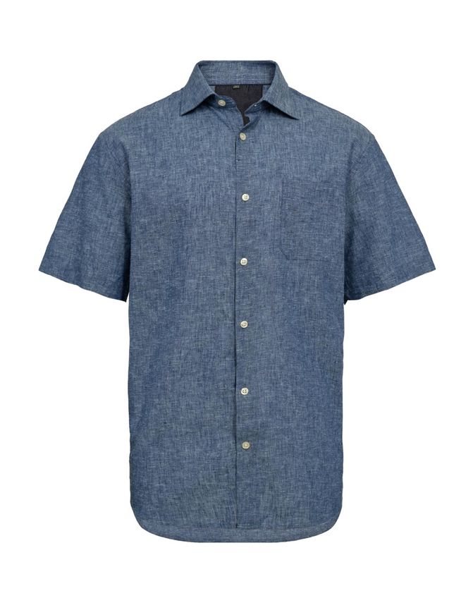 Klassisk hørskjorte til sommerdage - Black Blue