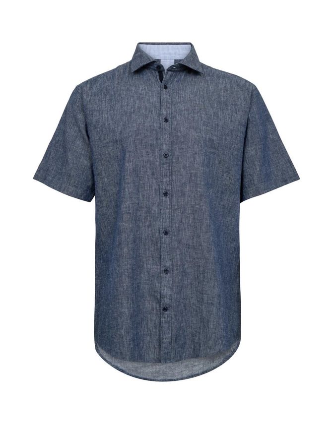 Moderne kortærmet hørskjorte fra Gino Marcello - Must-have!
