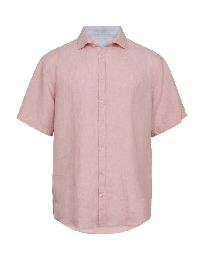 Linen Blend Shirt S S Modern Fit fra Gino Marcello