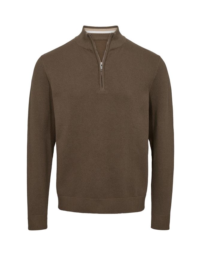 Zip Collar Regular Fit Knit fra Black Blue