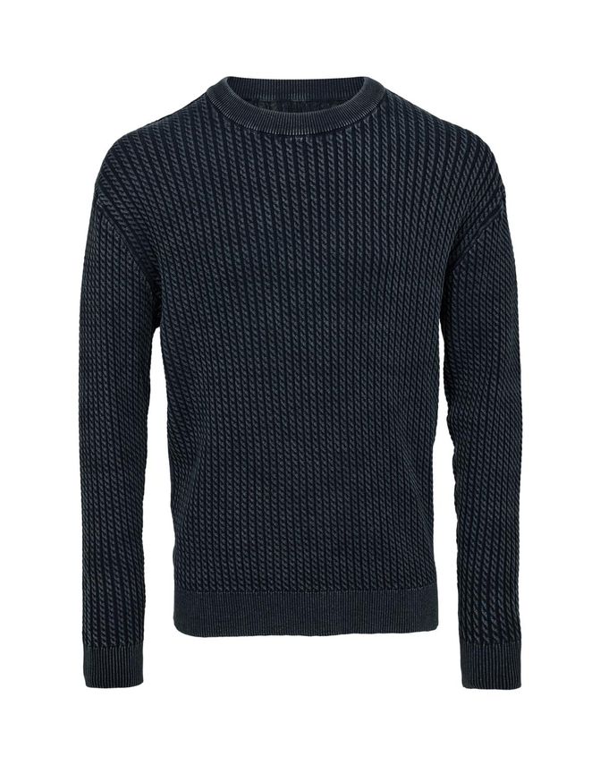 Mens O Neck Regular Fit fra Black Blue