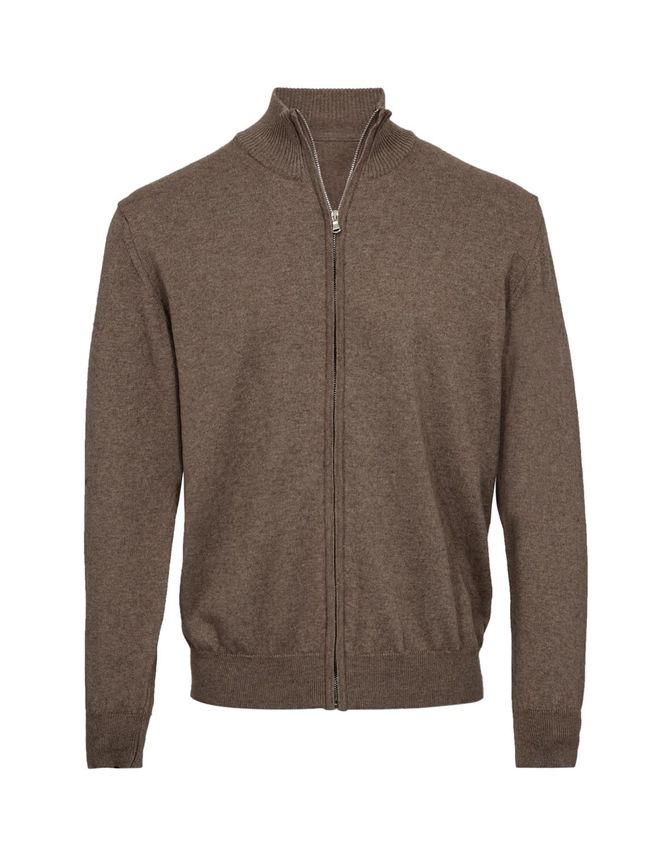 Zip Cardigan Merino Knit Modern Fit fra Gino Marcello