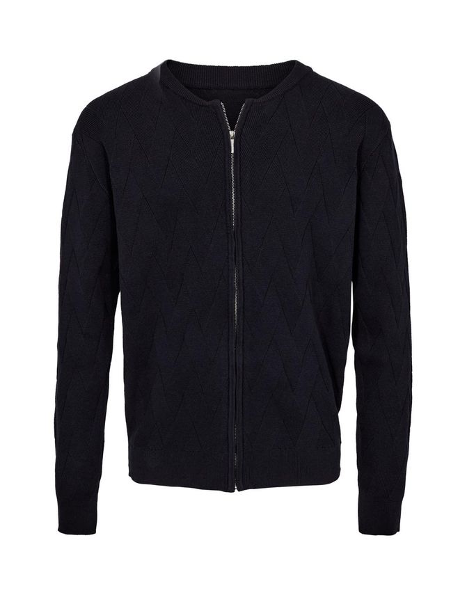 Zip Cardigan Regular Fit fra Black Blue