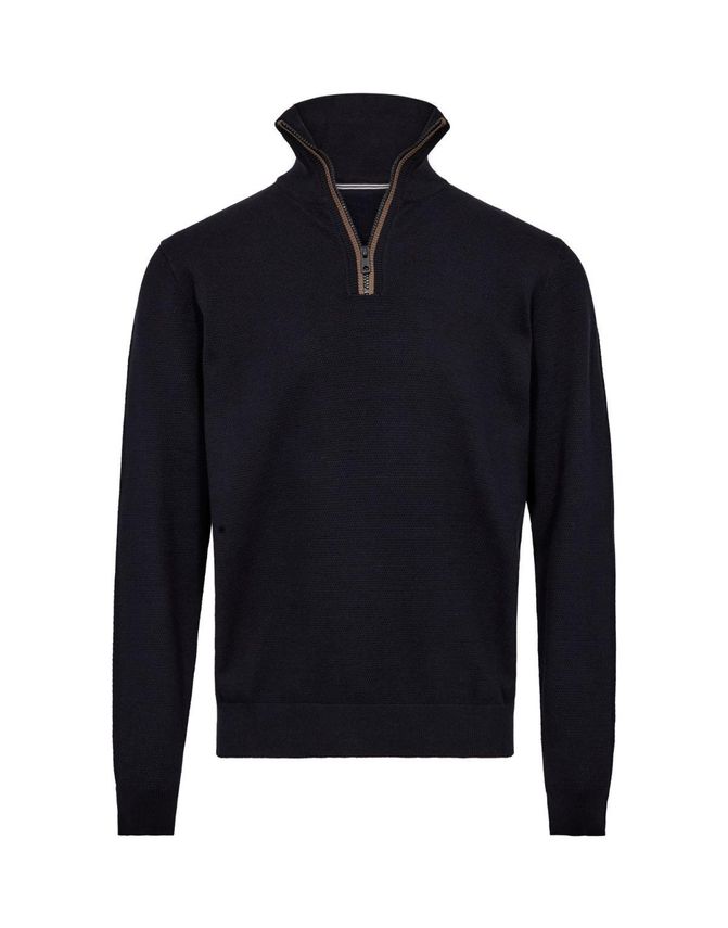 Zip Knit Regular Fit fra Black Blue