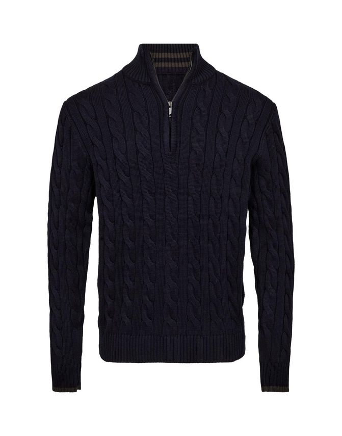 Mens Knit Regular Fit fra Black Blue