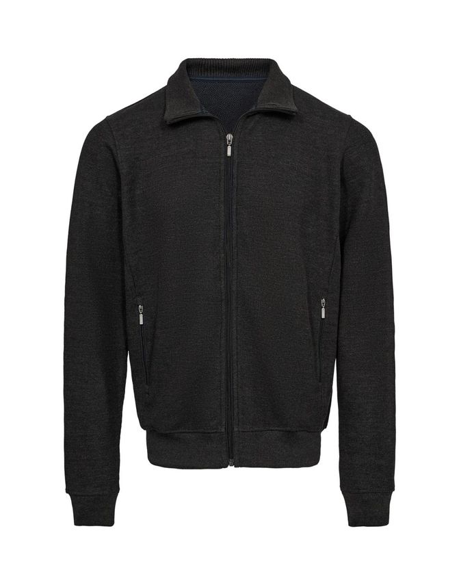 Stilfuld Full Zip Striktrøje fra Black Blue – Komfortabel Elegance