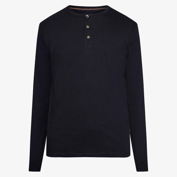 Langærmet t-shirt med knapper fra Signal – Donsi Grandad