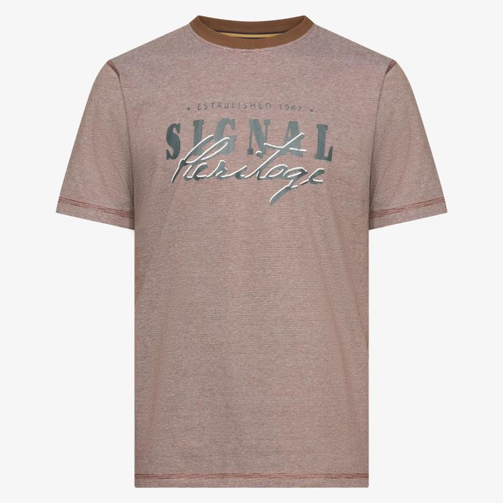 Grafisk Mini Stribet T-shirt fra Signal - Stilfuld og Trendy