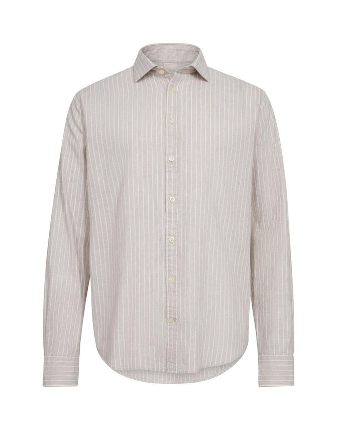 Linen Blend Shirt L S Modern Fit fra Gino Marcello