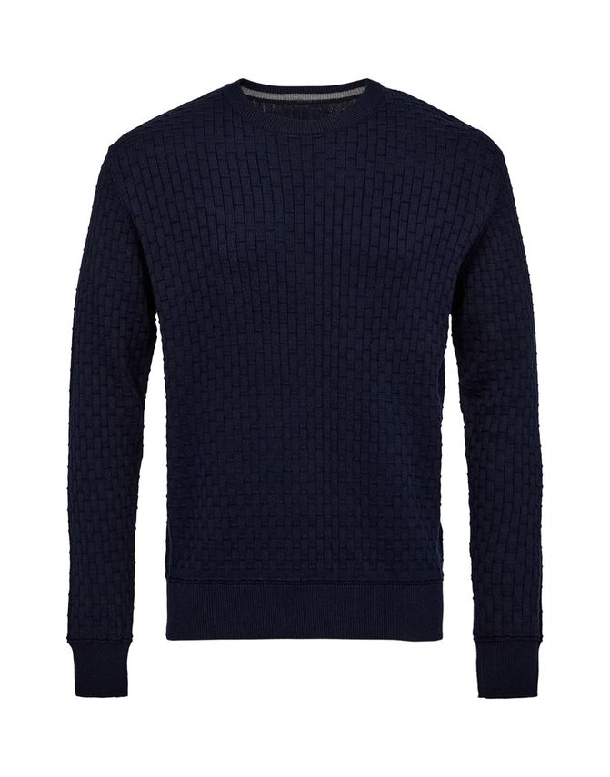 O-hals Strik med Mønster fra Black Blue – Fantastisk Tilbud!