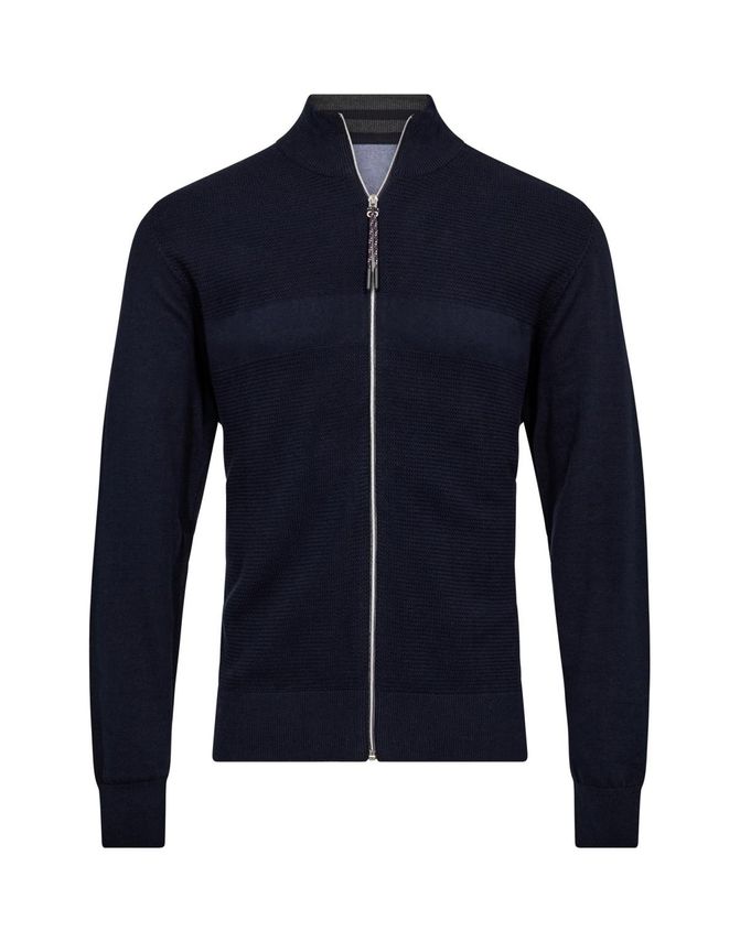 Klassisk Full-Zip Cardigan i 100% Bomuld - Salt Must-Have