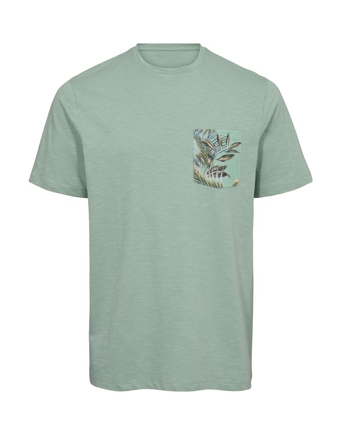 Blomsterprint T-shirt med brystlomme - Trendy og komfortabel