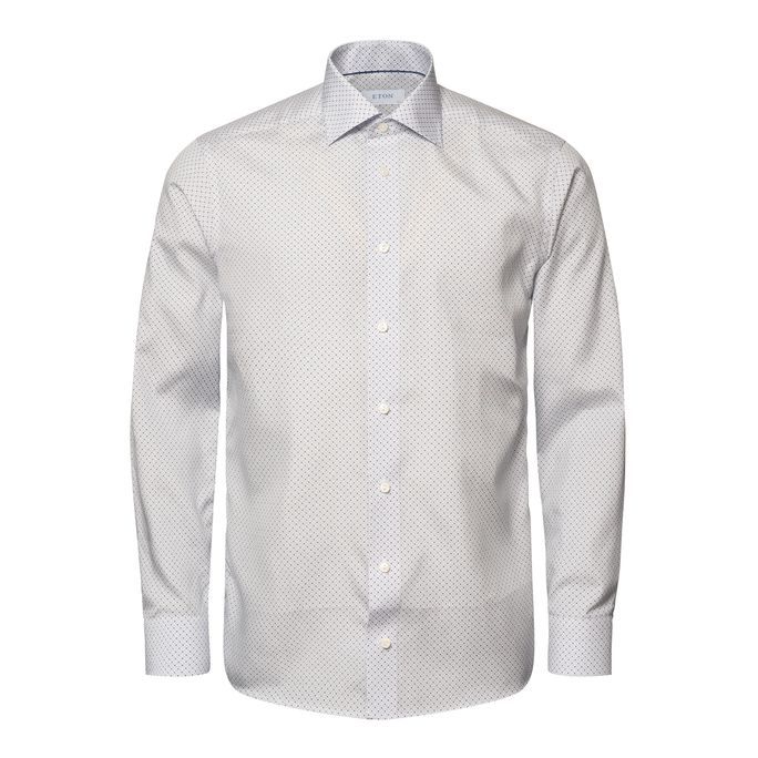 Eton Poplin Skjorte til Mænd – Elegant Mikro Floraprint
