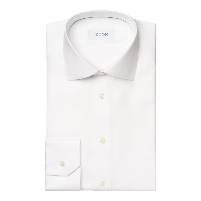Elegant Melange Semi Solid Fine Twill Skjorte fra Eton