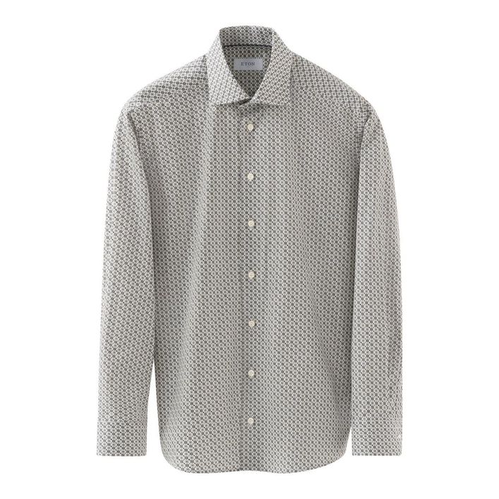 Eton Kasino Tema Motif Signature Twill Skjorte - Unik Stil