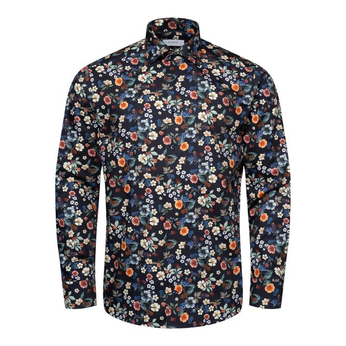 Floral Print Signature Twill Shirt fra Eton