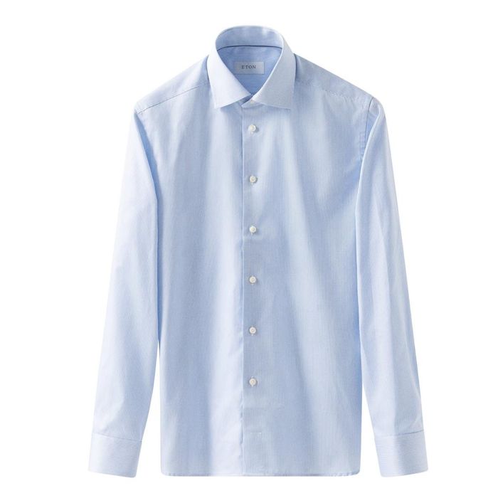 Elegant Stribet Eton Skjorte - Tidløs Elegance og Komfort
