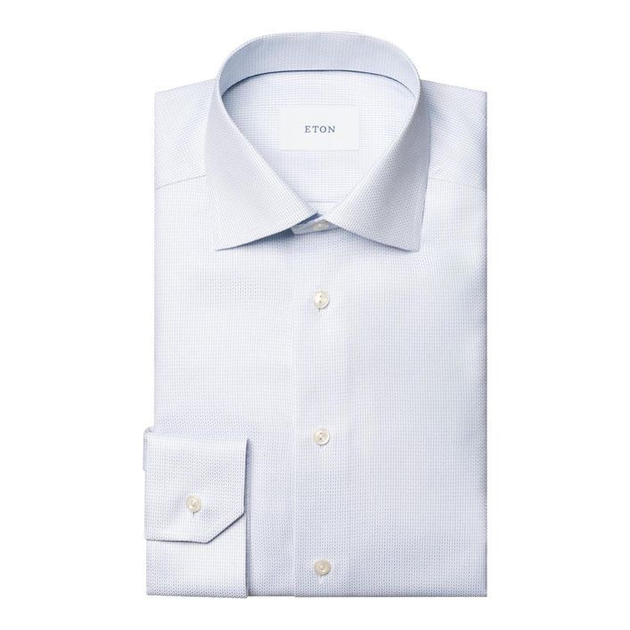 Eton Herringbone Dobby Skjorte – Stilfuld Elegance Tilbud!