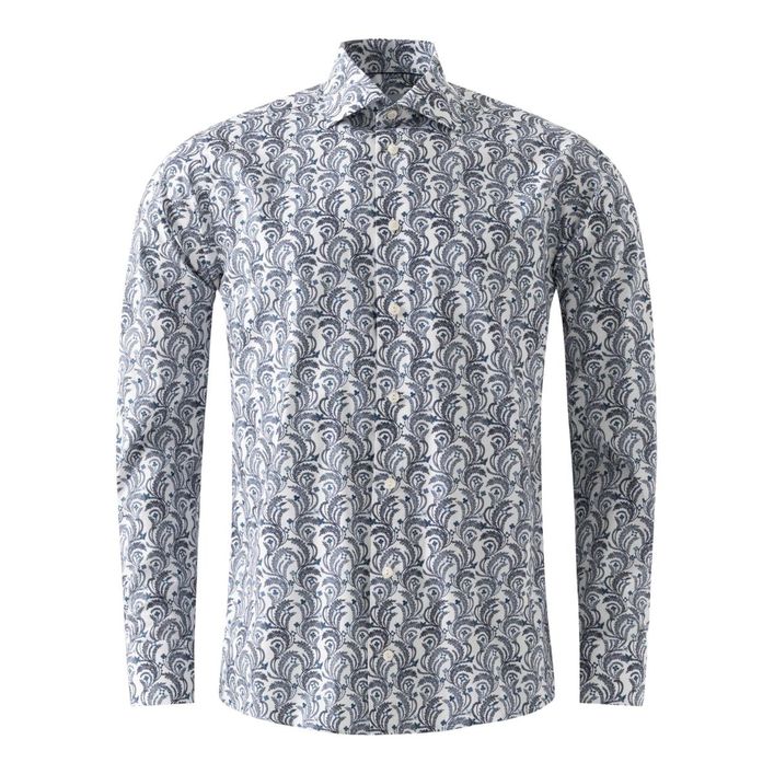 Blomstret Eton Skjorte – Elegant Design til Mænd