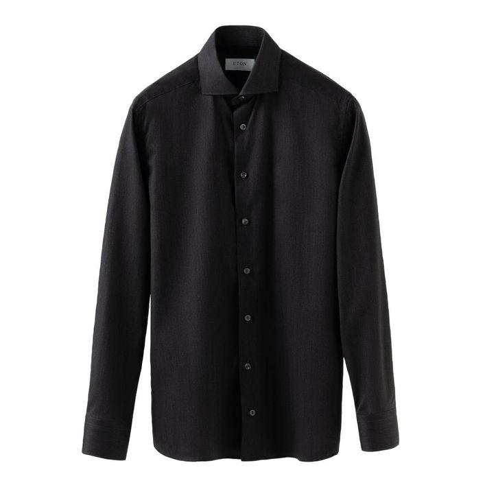 Eton Herringbone Rynkefri Flannel Skjorte – Stil og Komfort