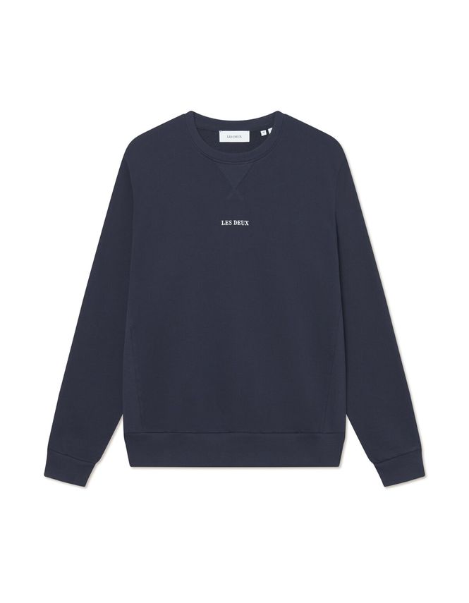 Les Deux Dexter Sweatshirt – Halv-zip med kontrastlogo