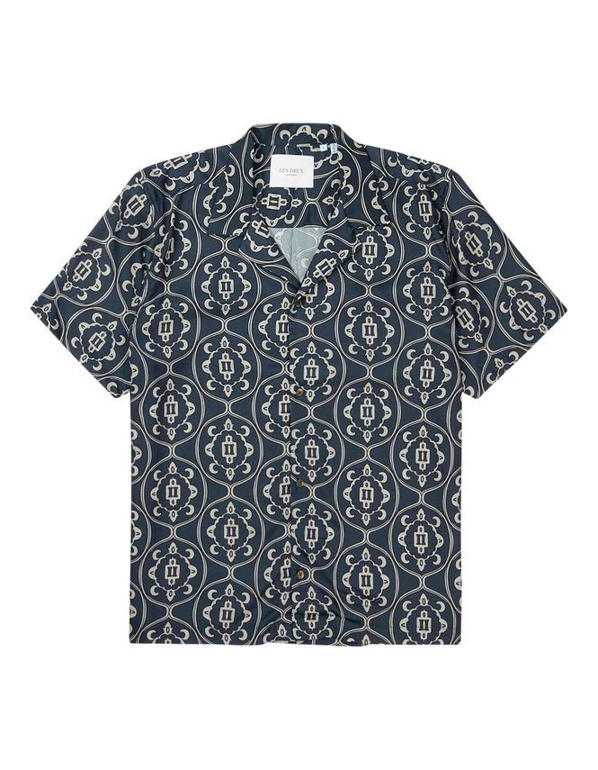 Ornament Aop Tencel Kortærmet Skjorte fra Les Deux