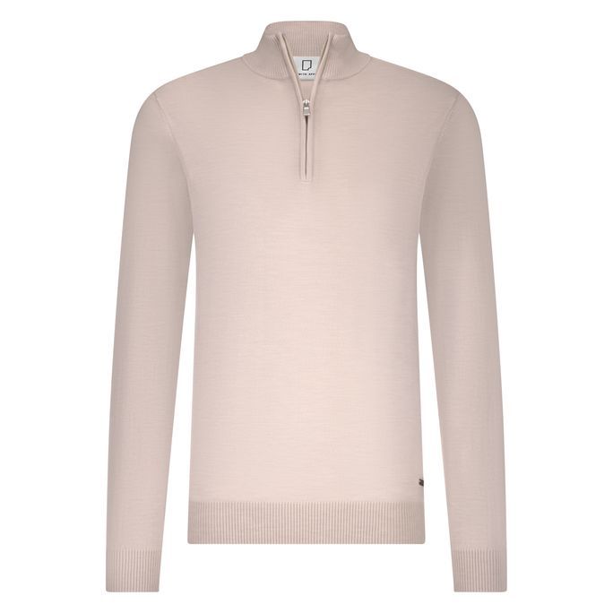 Blød merinostrikket trøje med 1/4 lynlås - Lux Knitwear tilbud