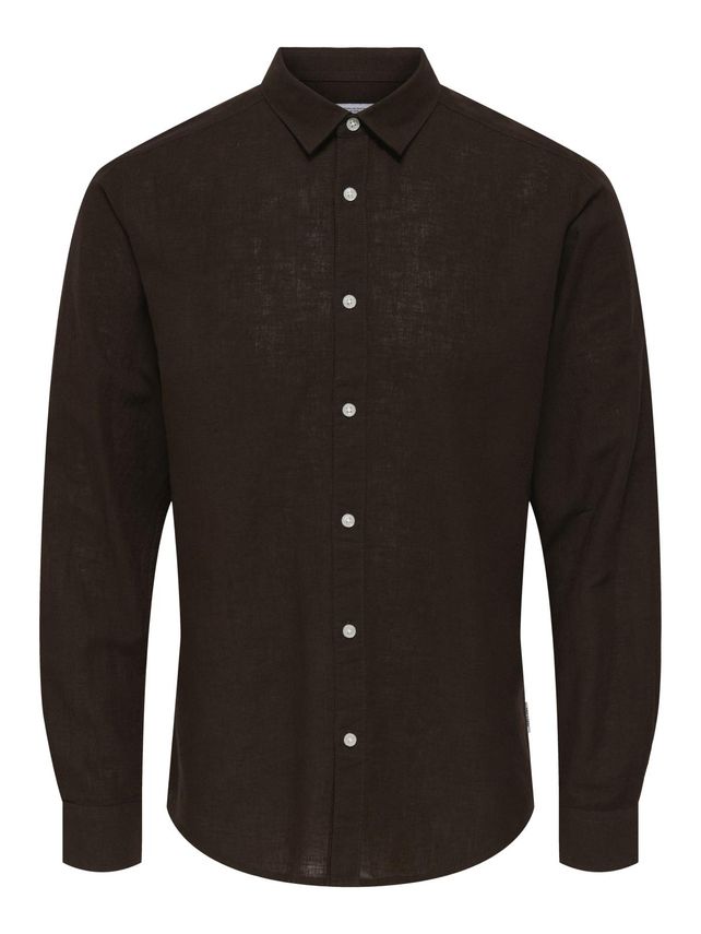Onscaiden Ls Solid Linen Shirt fra Only & Sons