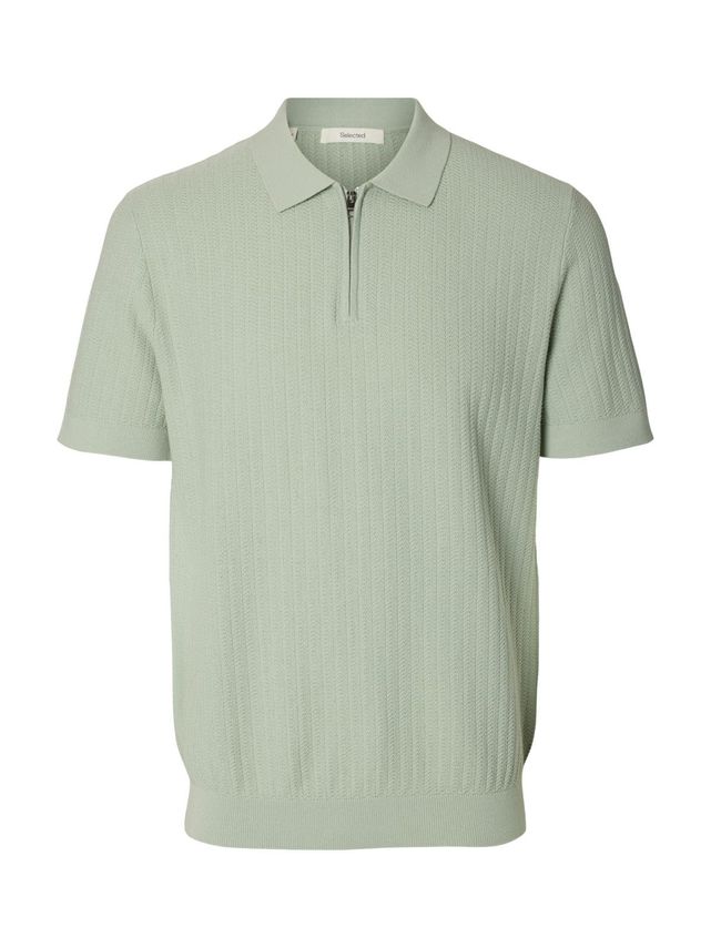 Slhcran Ss Knit Structure Half Zip fra Selected