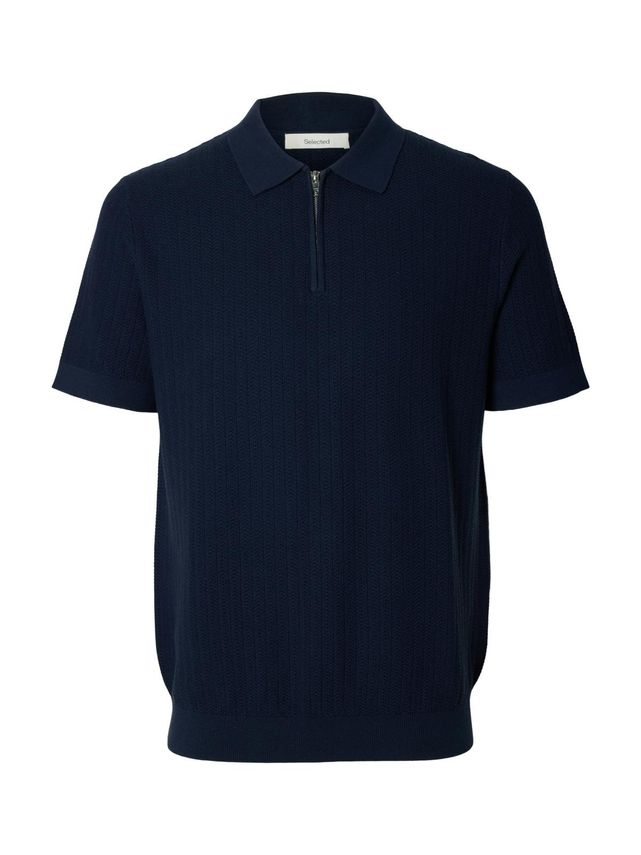 Slhcran Ss Knit Structure Half Zip fra Selected