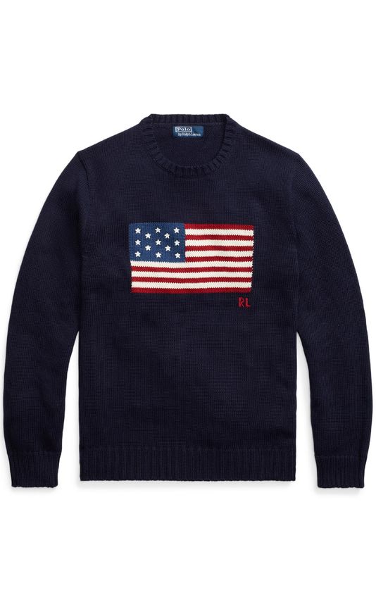 Ls Cn Flag Long Sleeve Pullover fra Ralph Lauren