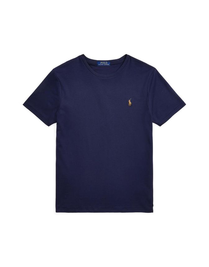 Ralph Lauren Navy T-Shirt i Blødt Bomuld - Slim Fit